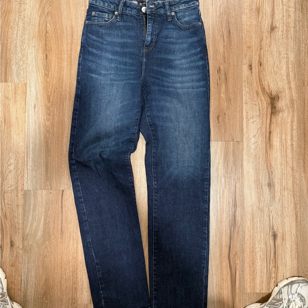 INC International Concepts Dark Indigo High-Rise Straight Jeans